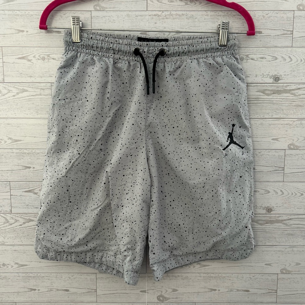 Nike Air Jordan Black Cement Jump Man Mesh Lined Shorts Swim Trunks XS